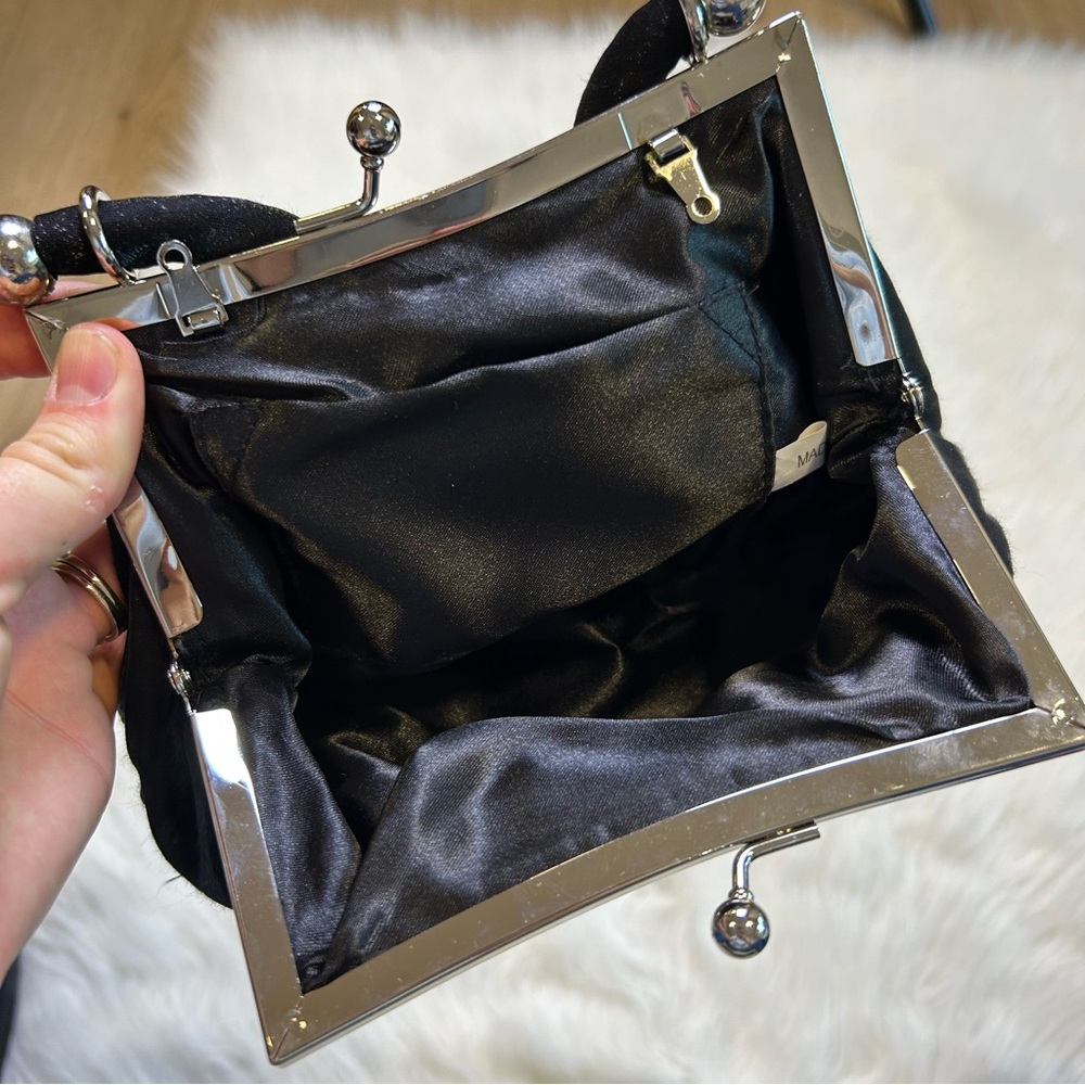 Vintage Elegant Black Sparkly Evening Formal Prom‎ Bag Purse - Picture 4 of 4